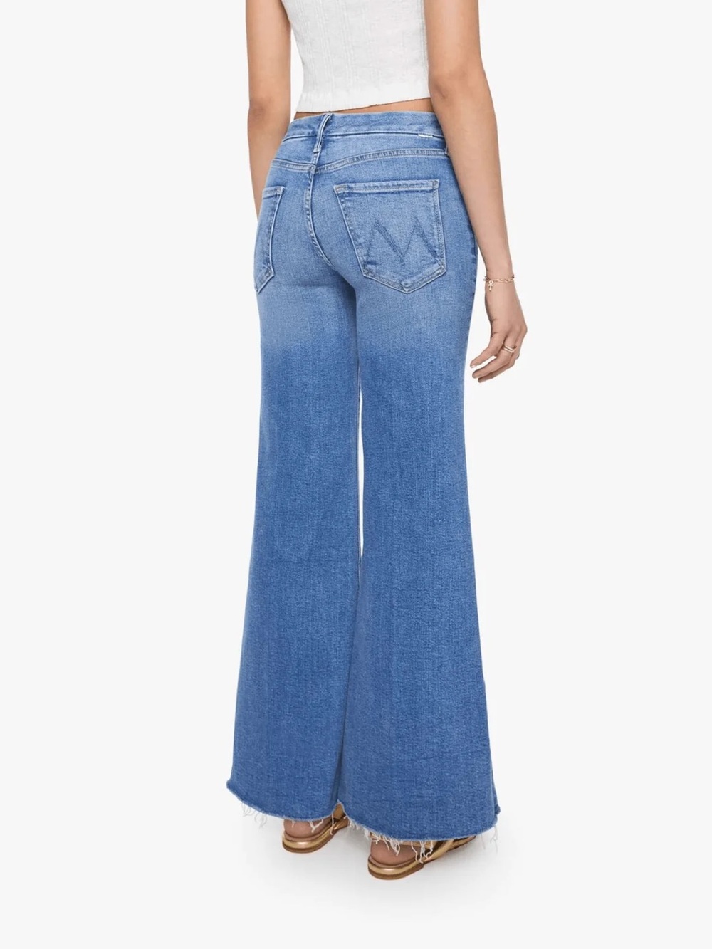 The Roller Fray Mother Denim Jeans 27 Waist Wide Leg - Picture 3 of 8
